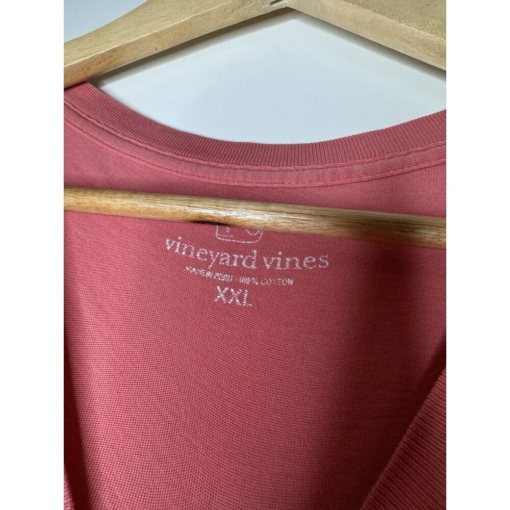 Vineyard Vines Long Sleeve T-Shirt Men's XXL Whale Logo Pink Salmon Front Pocket - Picture 4 of 7